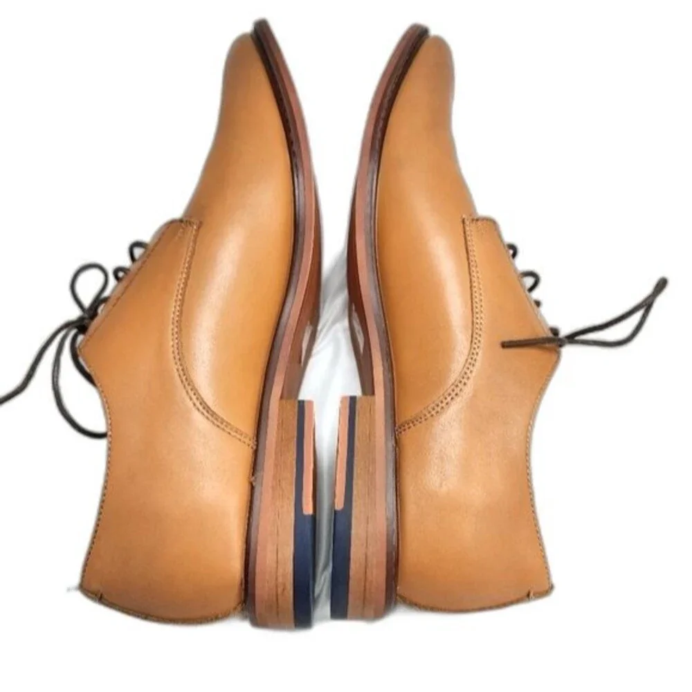 J75 by Jump Pablano Light Brown Leather‎ Lace Up Oxfords Size 11